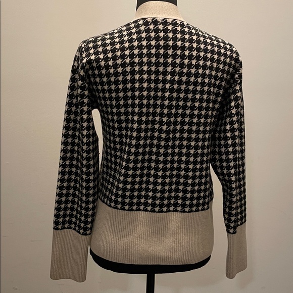 A New Day Women’s Houndstooth Cardigan Size XS Black Cream Pockets V-Neck - Picture 7 of 11